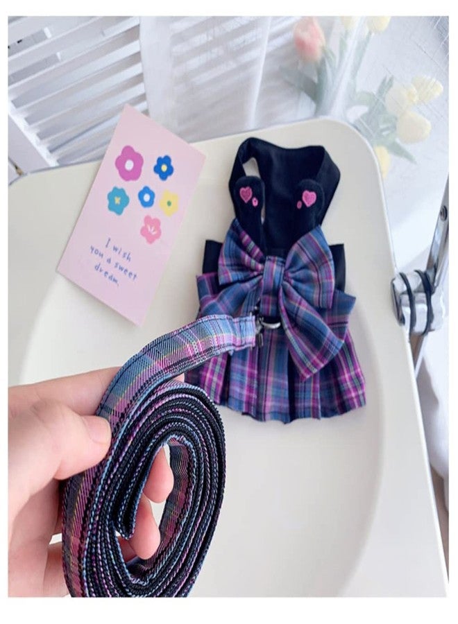 Barn Eleven Rabbit Harness and Leash for Walking Escape Proof - Cute Skirt Mesh Breathable Bunny Vest Harness Outdoor Camping Hiking Training - Also Suit for Ferret Kittn Puppy Small Animals (Small,Purple) - Image 5